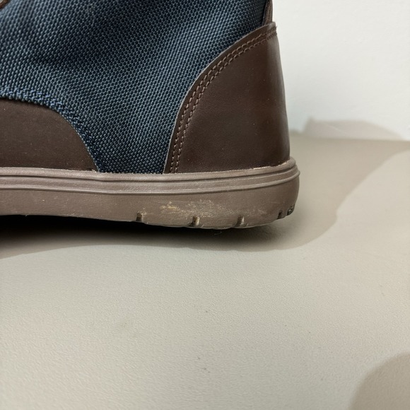 Lems Boulder Boots Size 42 Blue Brown Leather Mesh Barefoot Wide Toe - Picture 12 of 16